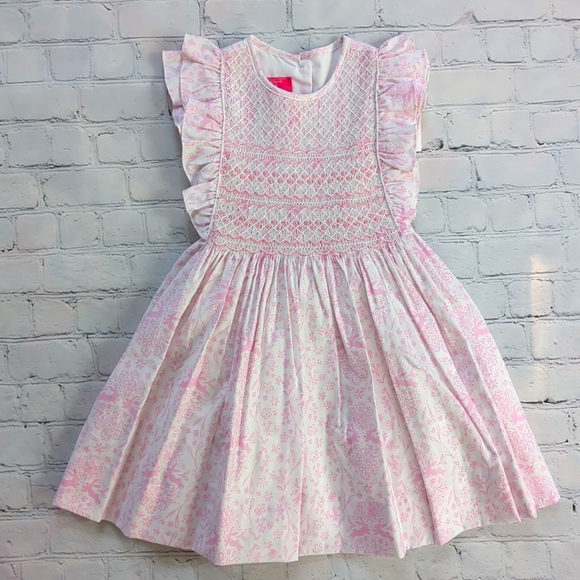 Claire & Charlie Girls Daisy Print Smocked Bishop Dress main image 0